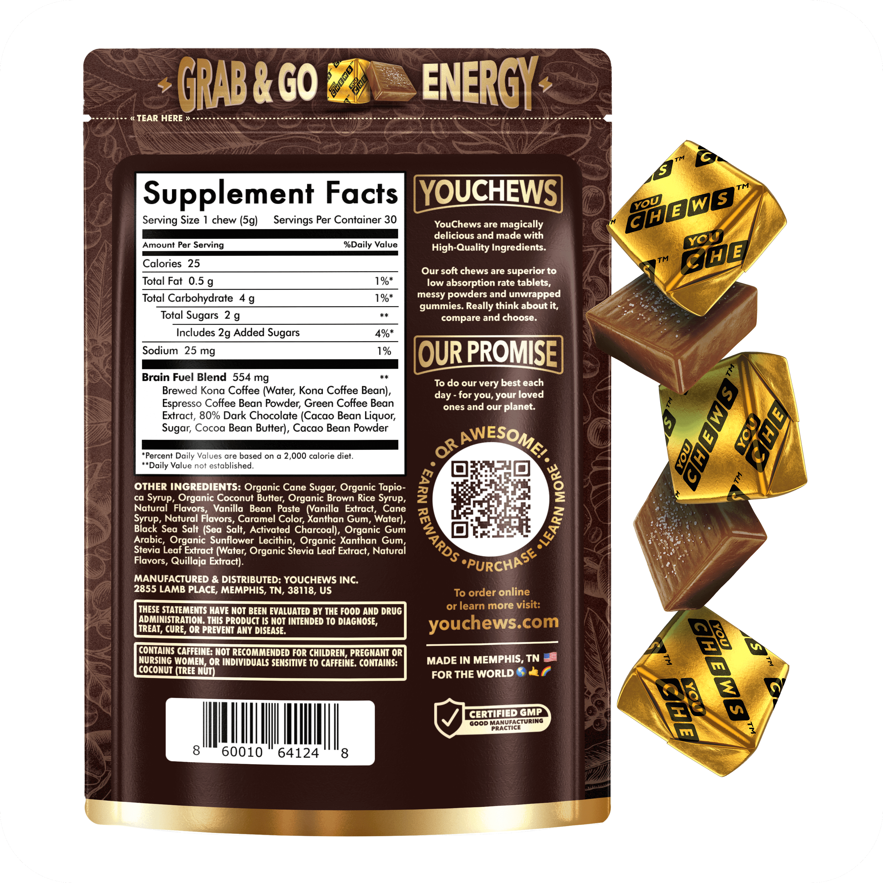 YouChews, Coffee Chews 2-Pack (60 Count)